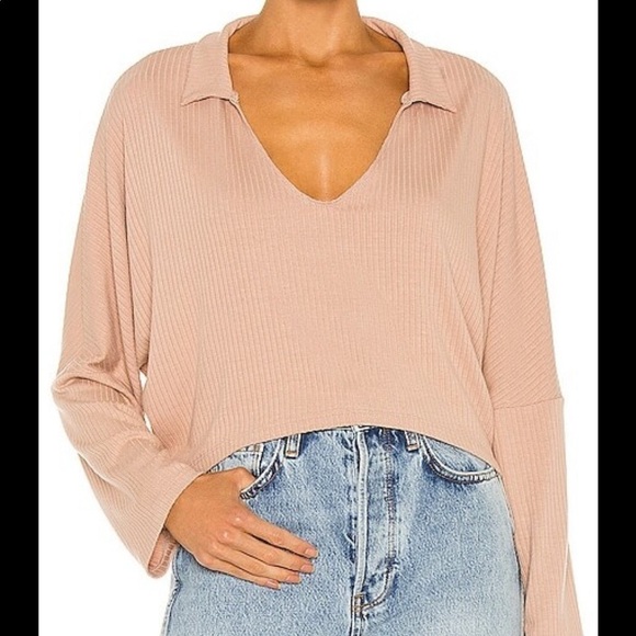 NWT LNA REVOLVE CROPPED  CAPE TOP IN NUDE - S - Picture 5 of 6